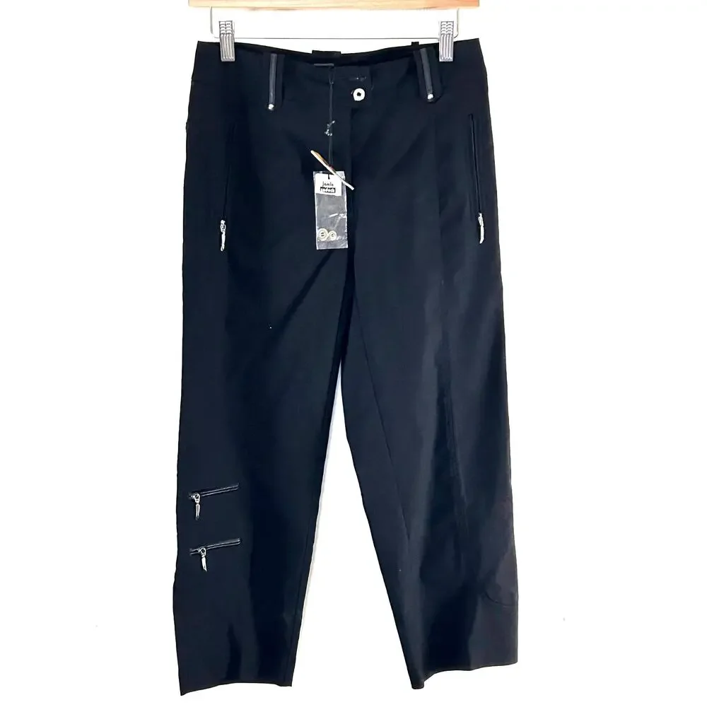 Jamie Sadock Golf Crop Pants Womens Size 2 Black 28x22 Tapered Leg 91301 NWT - Picture 6 of 16